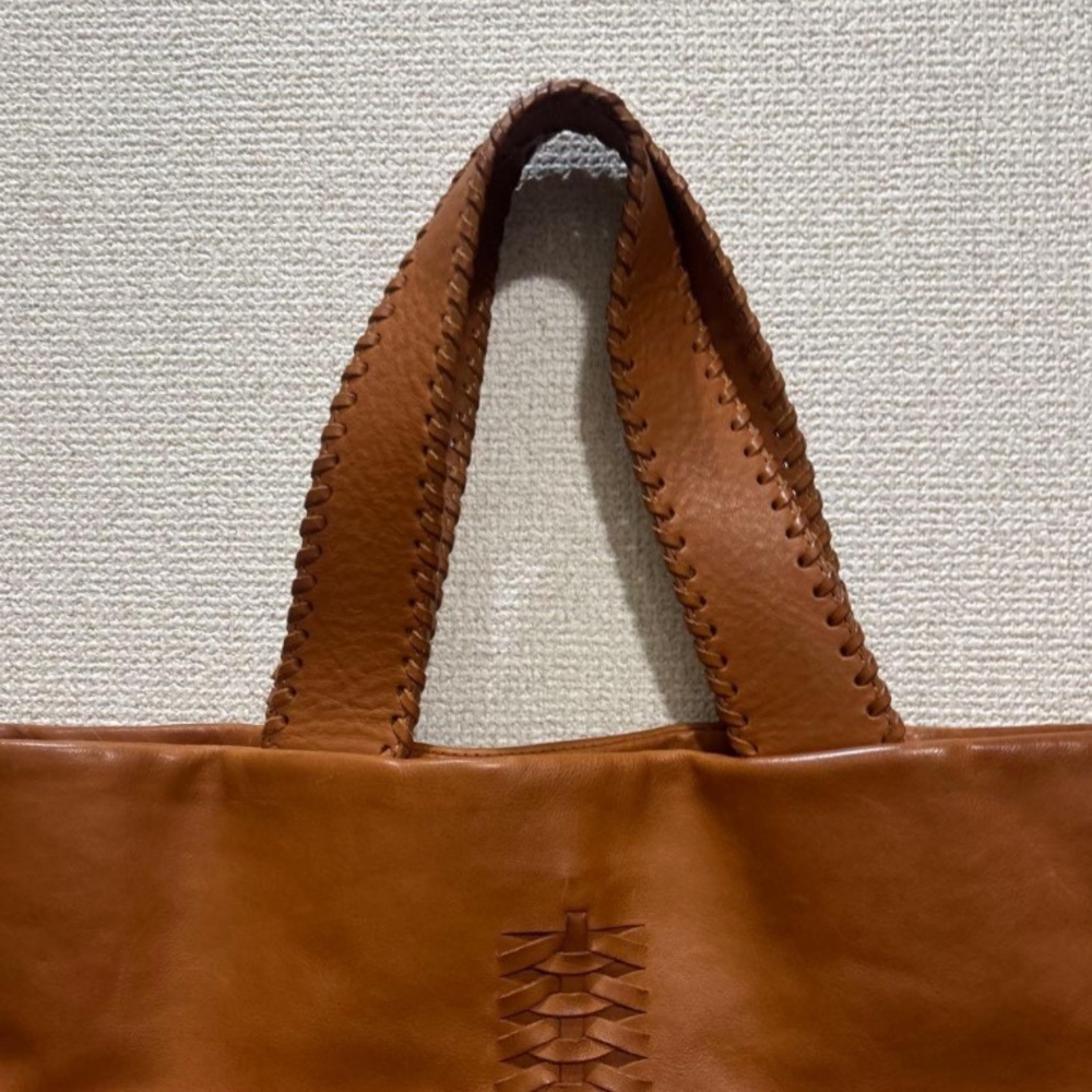 RALPH LAUREN ~ Smooth Leather Braided Tassel Boho Tote Travel Bag purse - Picture 6 of 16